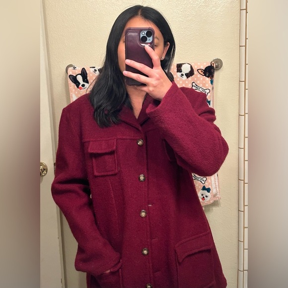 Casual Corner Wool Long Coat with Buttons - XL - Picture 9 of 9